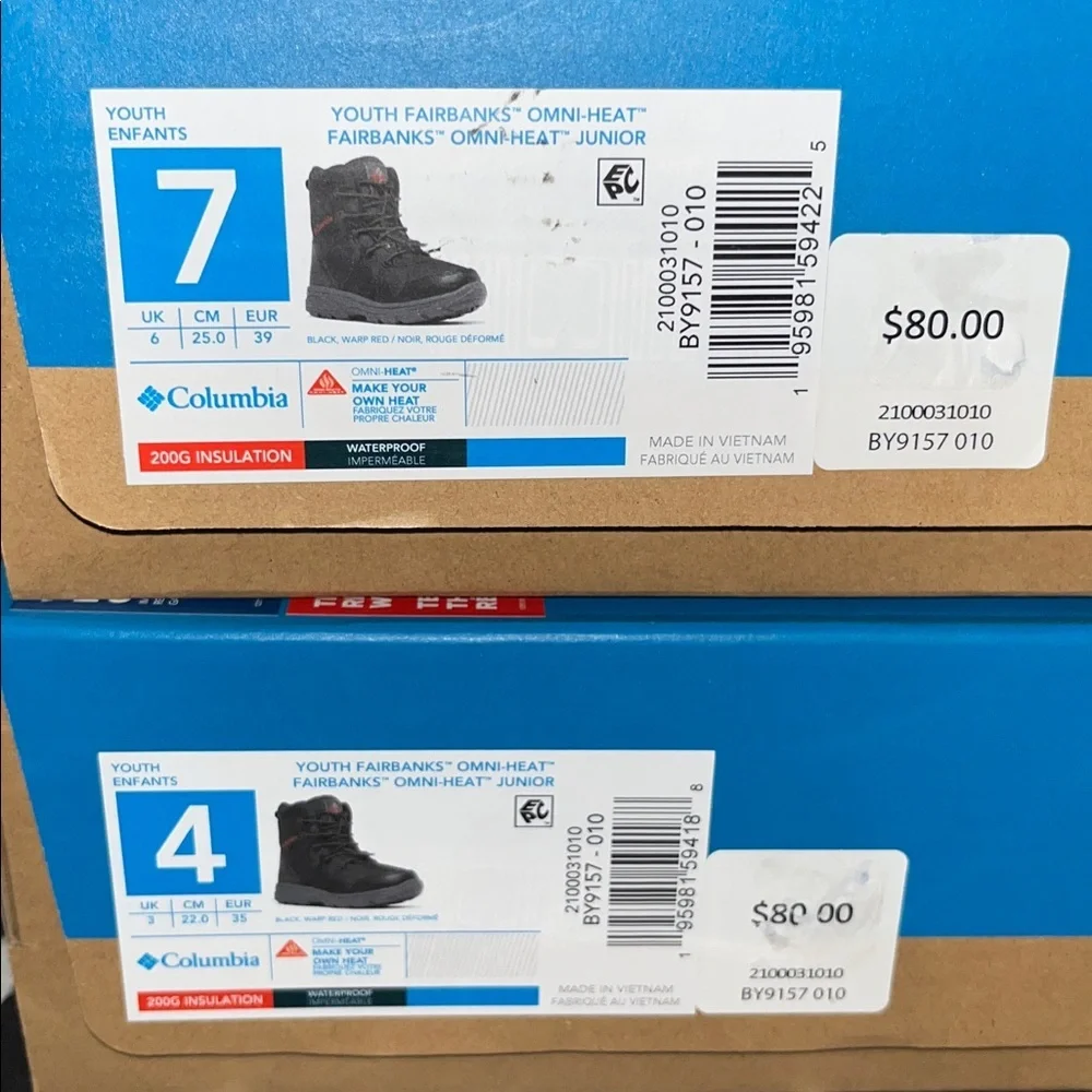Columbia Kids Black and Gray Waterproof Winter Boot